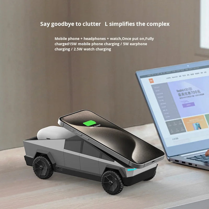 Cybertruck 3-in-1 Wireless Charger Magnetic Fast Charger (CyberDock)